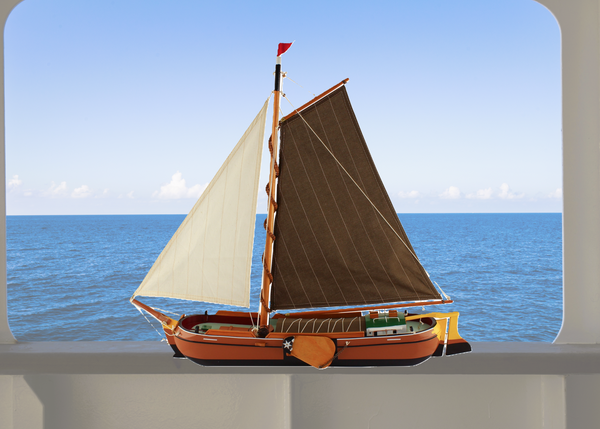 Velero, modelo de barco, marinero, barco plano de madera 75 cm