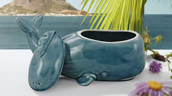 Dose in Walform- glasiert- Maritime Deko- Figur - maritime-deco