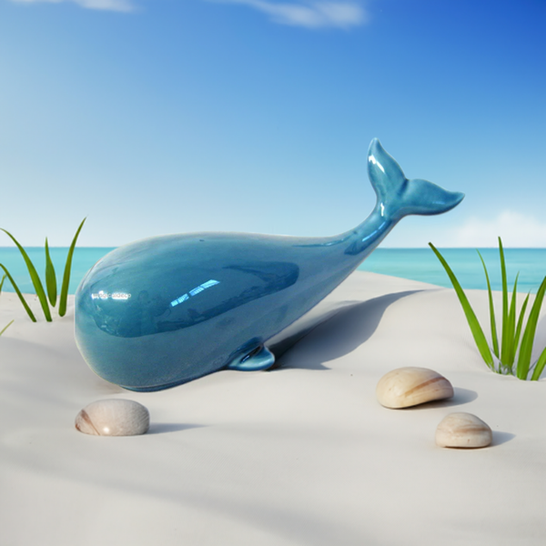 Großer Wal- glasiert- Maritime Deko- Figur 29 cm - maritime-deco
