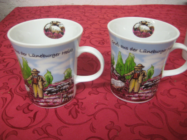 2 Stück- Porzellan- Tasse, Kaffeepott, Becher - konisch Lüneburg - Schafe -deutsches Produktdesign - maritime-deco