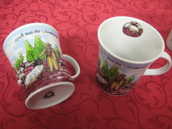 2 Stück- Porzellan- Tasse, Kaffeepott, Becher - konisch Lüneburg - Schafe -deutsches Produktdesign - maritime-deco