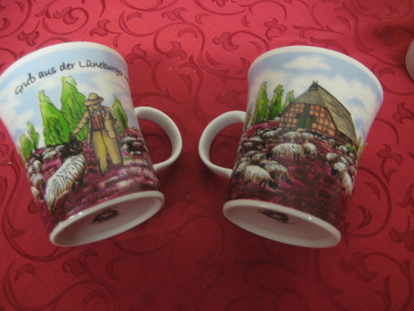2 Stück- Porzellan- Tasse, Kaffeepott, Becher - konisch Lüneburg - Schafe -deutsches Produktdesign - maritime-deco