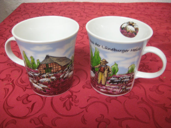2 Stück- Porzellan- Tasse, Kaffeepott, Becher - konisch Lüneburg - Schafe -deutsches Produktdesign - maritime-deco