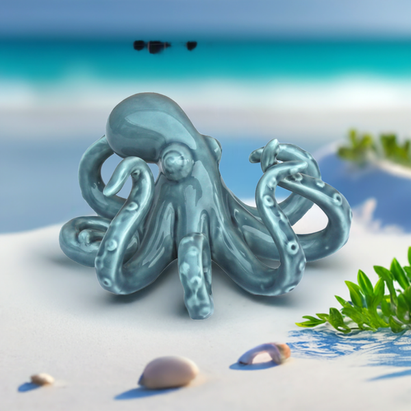 Pulpo - vidriado - decoración marítima 