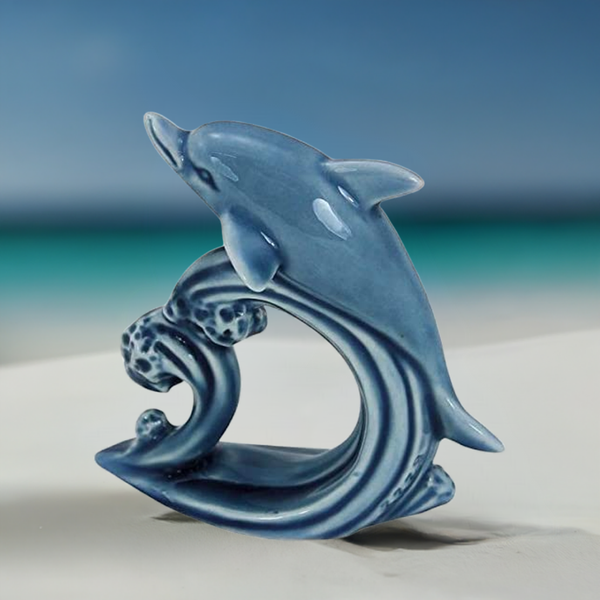 3X Kleiner Delphin- glasiert- Maritime Deko- Figur - maritime-deco