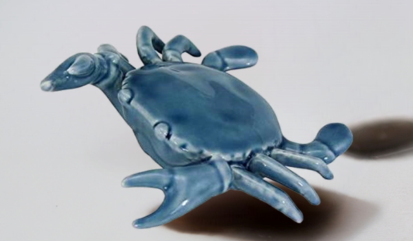 Krebs- glasiert- Maritime Deko- Figur - maritime-deco