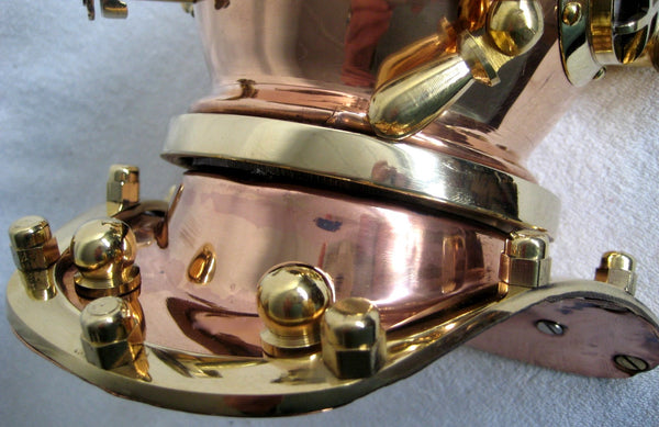 Campana de buceo maciza de cobre y latón - marinera - náutica - decoración marítima