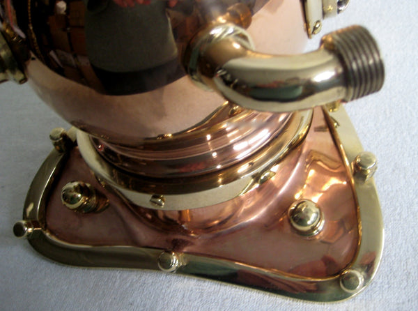 Campana de buceo maciza de cobre y latón - marinera - náutica - decoración marítima