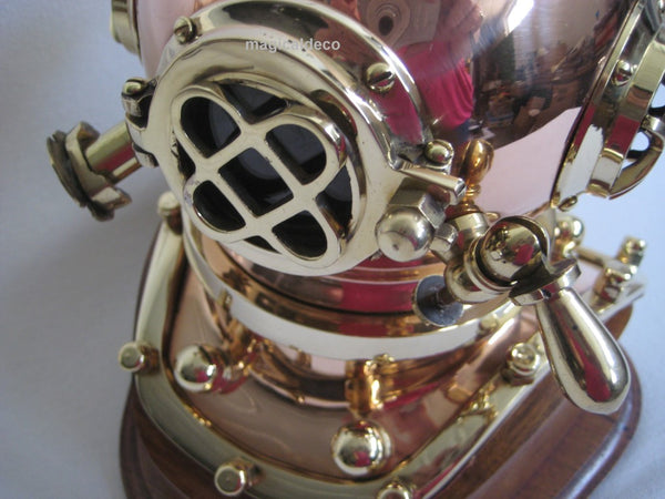 Campana de buceo maciza de cobre y latón - marinera - náutica - decoración marítima