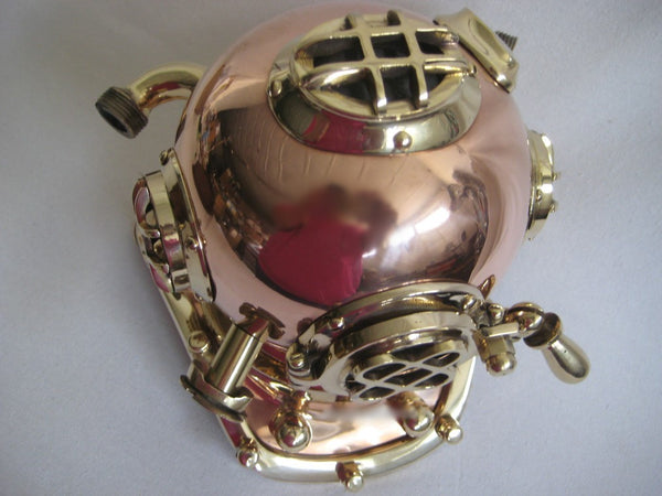 Campana de buceo maciza de cobre y latón - marinera - náutica - decoración marítima