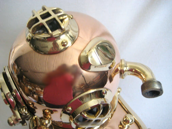 Campana de buceo maciza de cobre y latón - marinera - náutica - decoración marítima