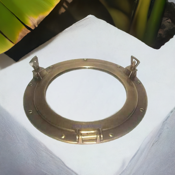 Espejo de ojo de buey de latón antiguo - resistente al deslustre - SIN pulido 