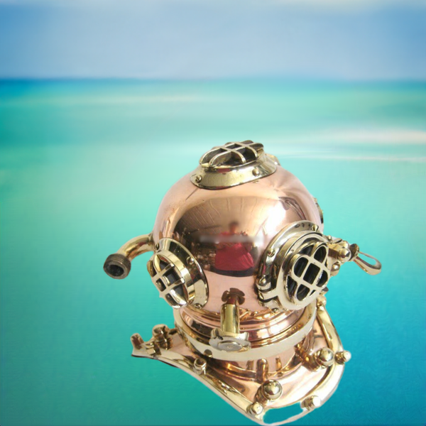 Campana de buceo maciza de cobre y latón - marinera - náutica - decoración marítima