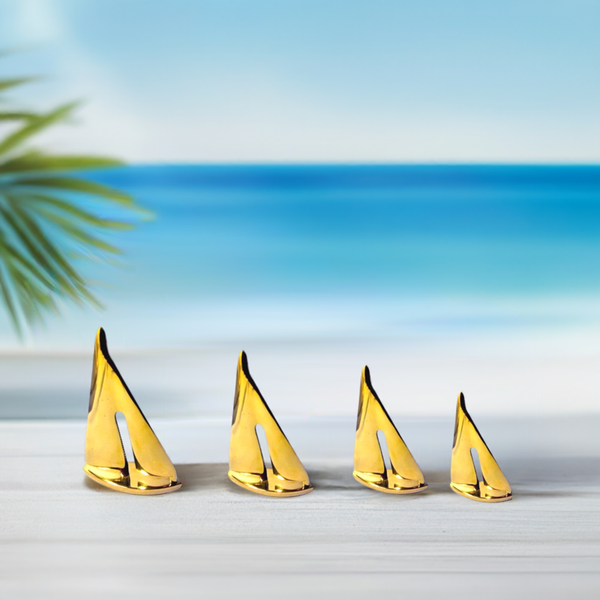 4er Set- Dekoratives, großes Schiffsmodell/Segler - Material massiv Messing 15-33 cm - maritime-deco