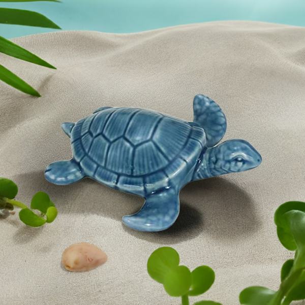 Kleine Schildkröte- glasiert- Maritime Deko- Figur - maritime-deco