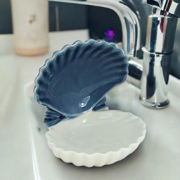 Muschel- glasiert- Maritime Deko- auch Seifenschale - maritime-deco