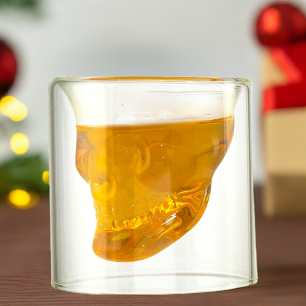 2x vaso de calavera, vasos de whisky de calavera, cóctel de copas de whisky
