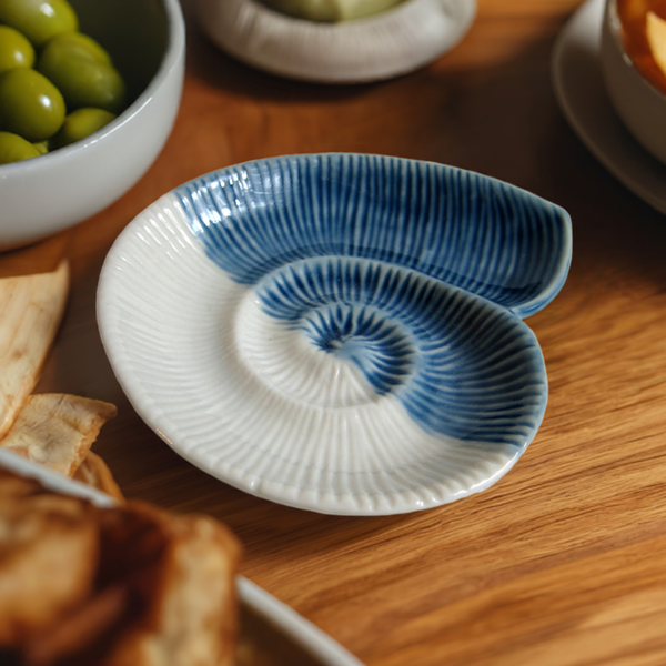 2 Stück- Kleine Schale- glasiert- maritim- Muschelschnecke - maritime-deco