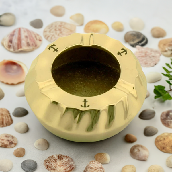 Cenicero de mesa marítimo pequeño con motivo de ancla Cenicero de 6,5 cm 