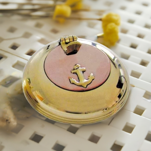 5 Stück- maritimer Taschen- Aschenbecher - Messing/Kupfer und Ankermotiv 6 cm - maritime-deco