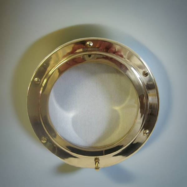 Ventana de ojo de buey - ventana - ventana de barco - latón - cerrada - maciza 3500 g - para instalación en puerta/pared 