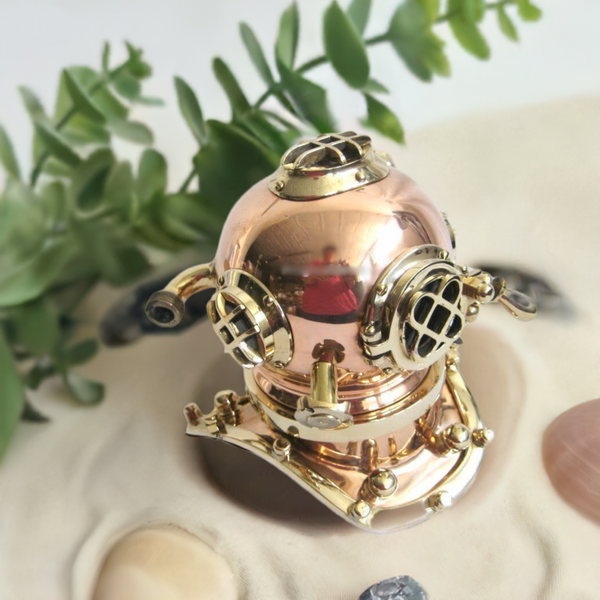 Campana de buceo maciza de cobre y latón - marinera - náutica - decoración marítima