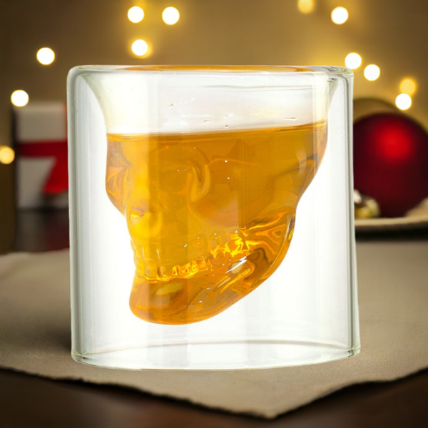 2x vaso de calavera, vasos de whisky de calavera, cóctel de copas de whisky