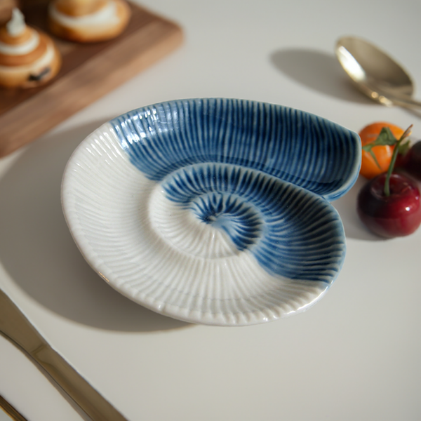 2 Stück- Kleine Schale- glasiert- maritim- Muschelschnecke - maritime-deco