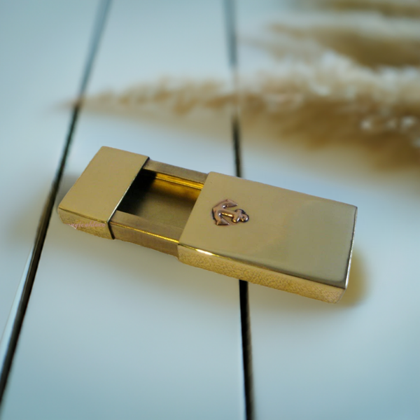 Taschenaschenbecher- maritim- Messing- Schiebeascher - maritime-deco