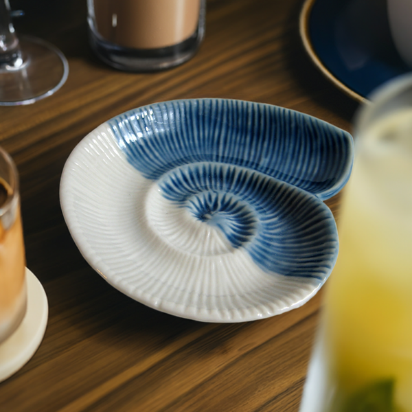 2 Stück- Kleine Schale- glasiert- maritim- Muschelschnecke - maritime-deco