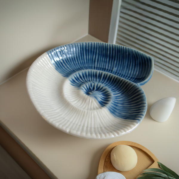 2 Stück- Kleine Schale- glasiert- maritim- Muschelschnecke - maritime-deco