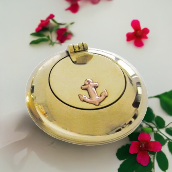 maritimer Taschen- Aschenbecher - Messing- Ankermotiv Kupfer 5 cm - maritime-deco