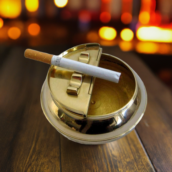 4 Stück- maritimer Aschenbecher - Messing - mit Ankermotiv auf Deckel 10 cm - maritime-deco