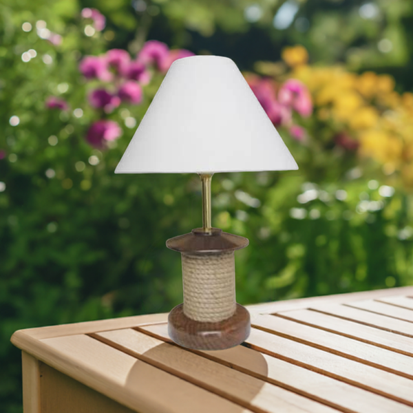 GRAN lámpara de mesa - lámpara de barco de estilo marítimo Al. 39 cm - eléctrica - madera 