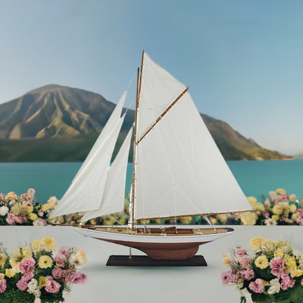 Yate grande, velero, modelo de barco, velero de madera, vela de lino, 121 cm 