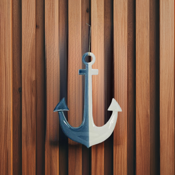2X Hängedeko- Anker- glasiert- maritim- Figur 17 cm - maritime-deco