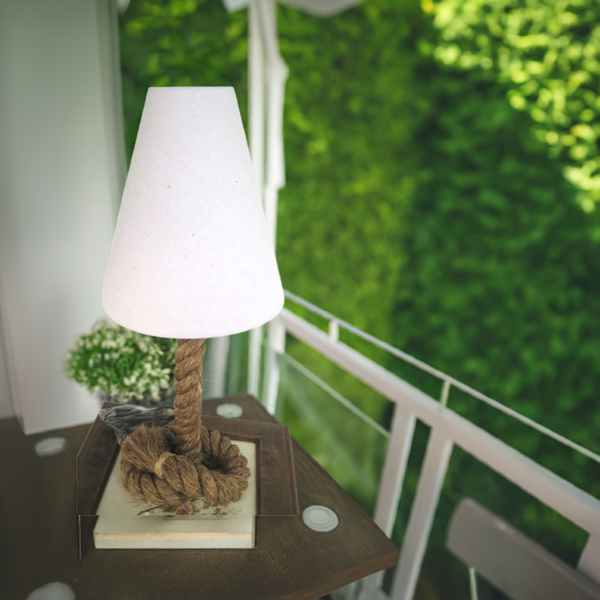 Lámpara de pie marítima - lámpara de mesa - 70 cm - cáñamo retorcido (robusto) y pantalla de tela 