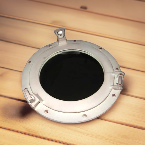 Espejo de ojo de buey marítimo XL - aluminio - aspecto marfil - 50 cm 