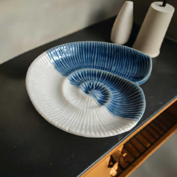 2 Stück- Kleine Schale- glasiert- maritim- Muschelschnecke - maritime-deco