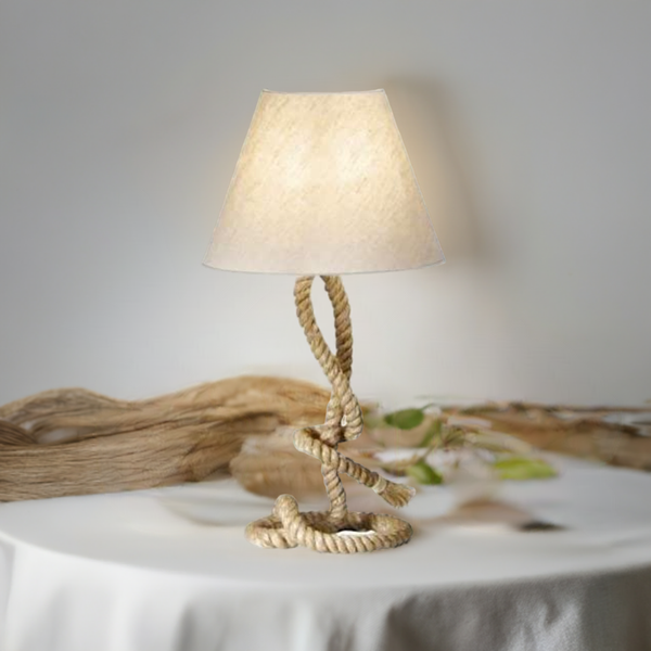 Lámpara de pie marítima - lámpara de mesa - 70 cm - cáñamo natural retorcido (robusto) y pantalla de tela 