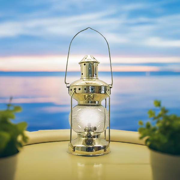 Lámpara de barco elegante - lámpara de barco - latón con barniz protector - H 32 cm - petróleo 