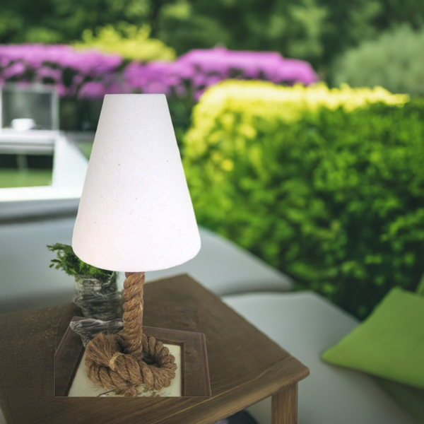 Lámpara de pie marítima - lámpara de mesa - 70 cm - cáñamo retorcido (robusto) y pantalla de tela 