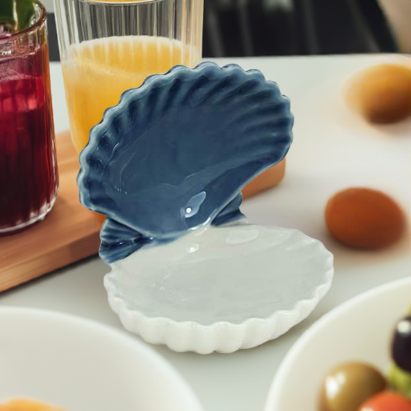 Muschel- glasiert- Maritime Deko- auch Seifenschale - maritime-deco