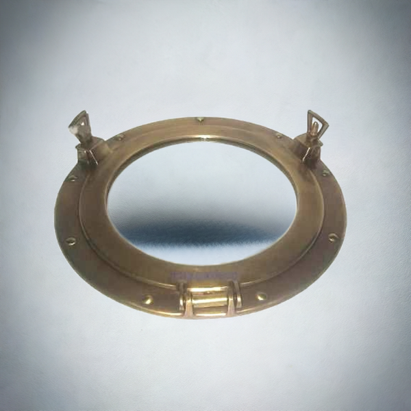 Espejo de ojo de buey de latón antiguo - resistente al deslustre - SIN pulido 