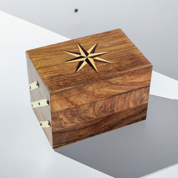 1X joyero extensible - madera con latón 