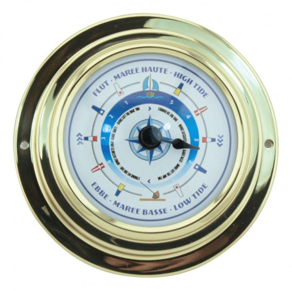 Esfera con bandera: reloj de mareas pequeño y ligero con forma de ojo de buey, fabricado en latón 