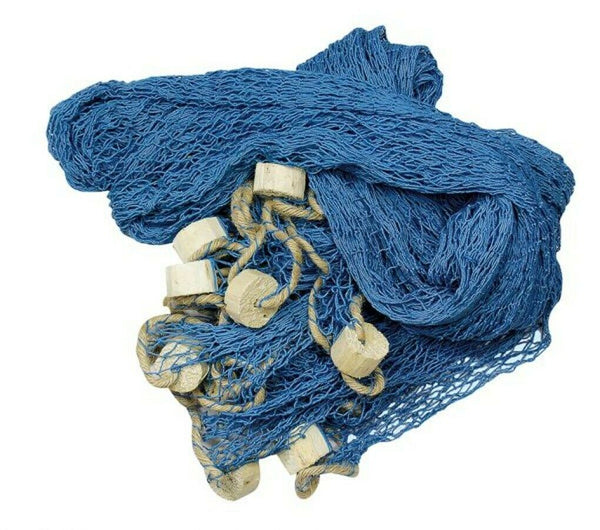 Red de pesca con flotadores - 2,5X 2,5 m - color azul - red decorativa 