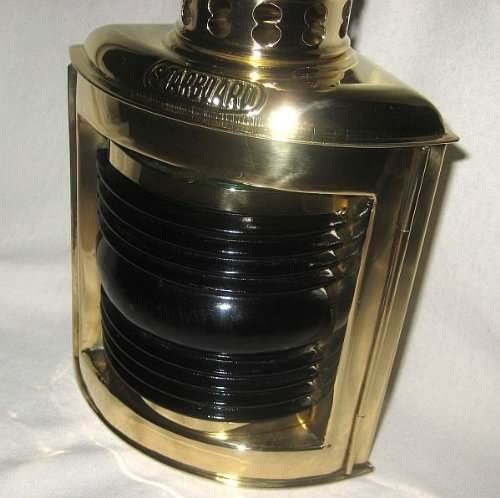 Schiffslampe -Schiffsleuchte -Signallampe- Messing H 23 cm- Petroleum- rot