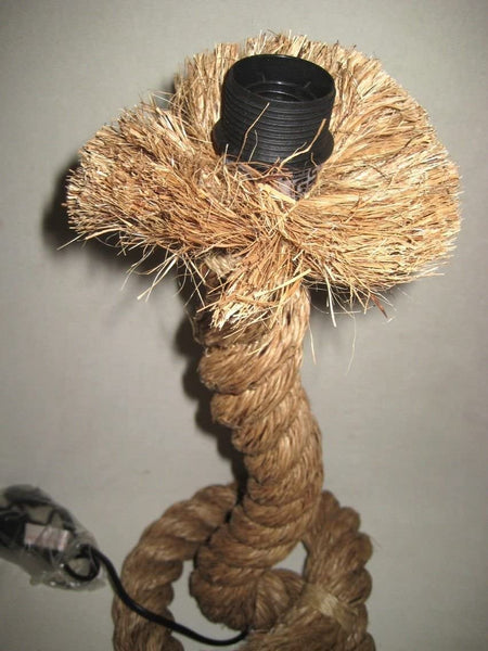 Lámpara de pie marítima - lámpara de mesa - 70 cm - cáñamo retorcido (robusto) y pantalla de tela 