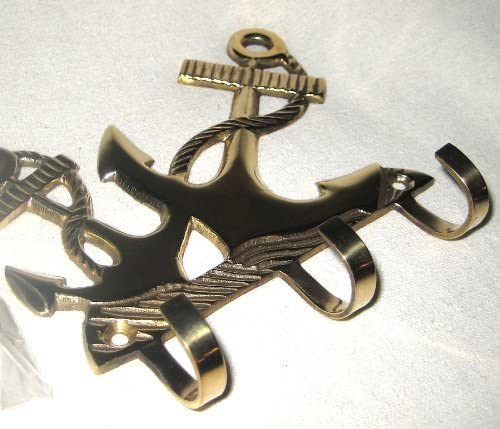 maritimer Wandhaken- Schlüsselhaken- aus Massiv Messing incl. Schrauben